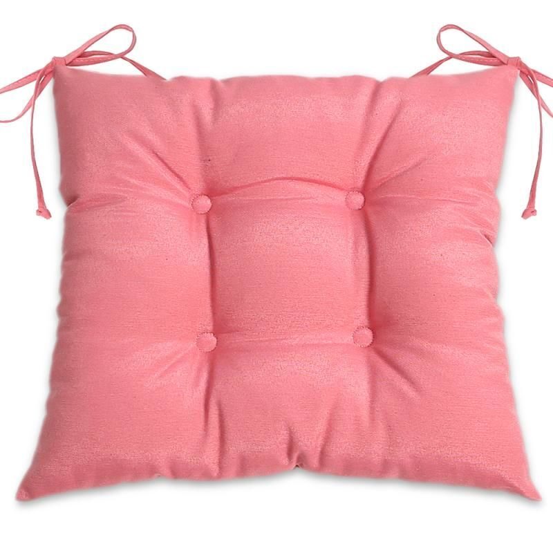 Подушка для сиденья Аликанте 42х42 с завязками розовый